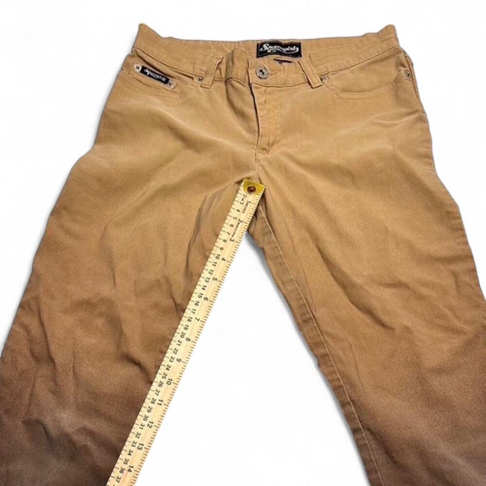 Spacegirlz y2k low rise flare multi color brown pants Womens size 5 waist 26 - Picture 5 of 5